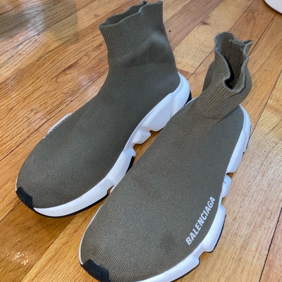 Balenciaga Olive Green Speed Knit Sneakers EU 36 - Picture 4 of 4